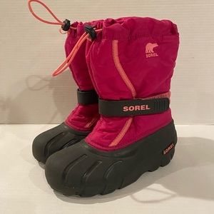Sorel Snow Boots Pink Black Size 4 Ski Snowboard Winter Sledding